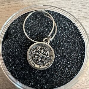 Alex and Ani expandable wire ring charm Transition Objective Direction Compass